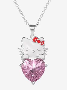 Sanrio | Hello Kitty Glass Pink Heart Pendant Necklace